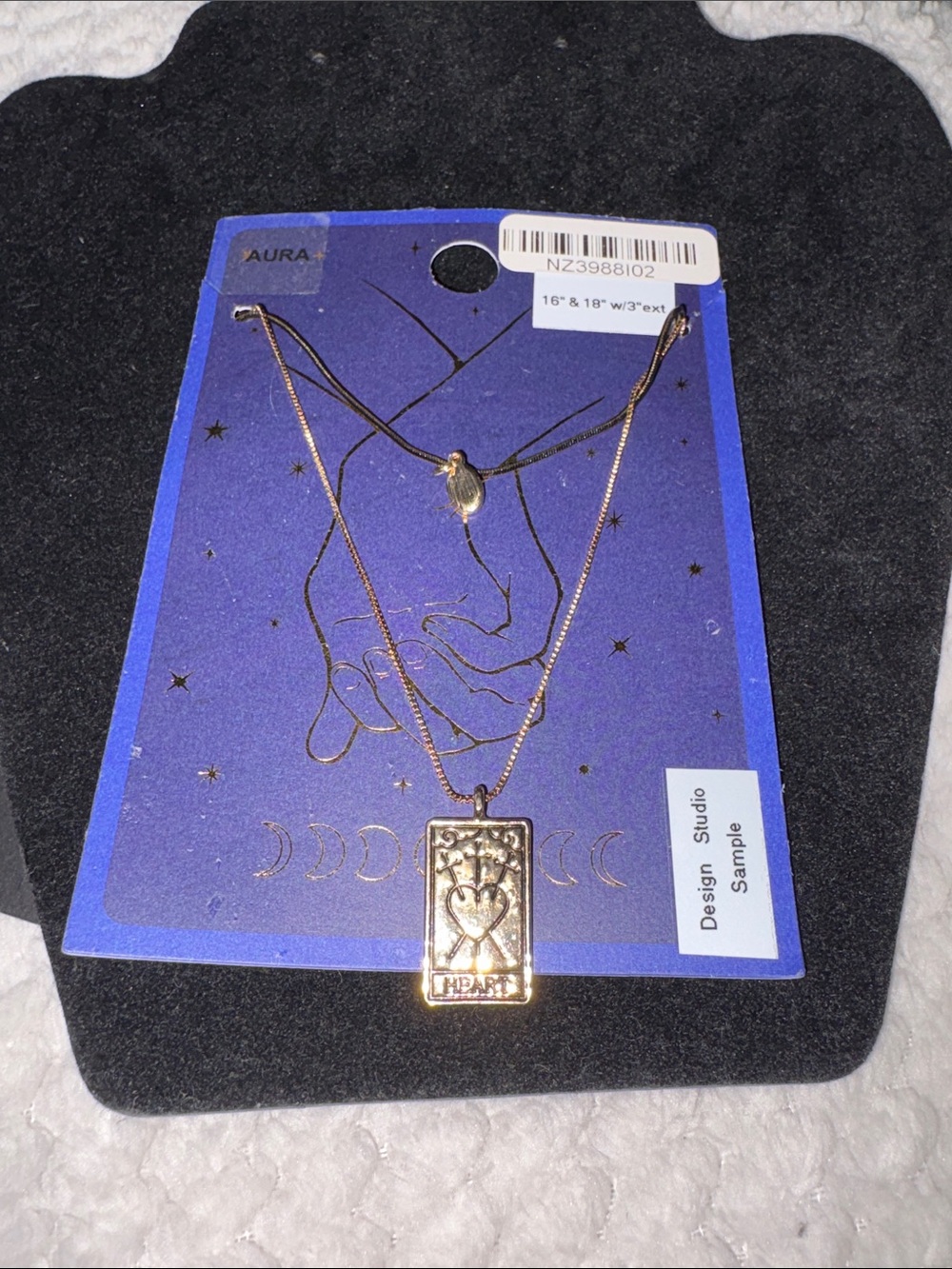 Aura Gold-Tone Layered Heart Tarot Pendant Necklace